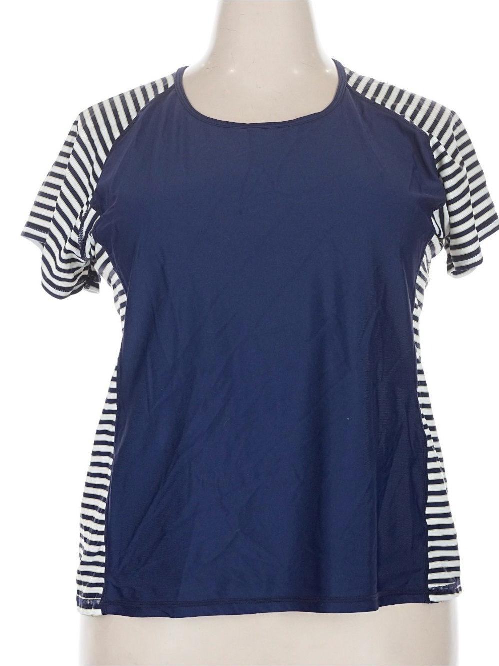 Calypsa Modli Swim Navy Striped Short Sleeve Women’s Top NWT 2x